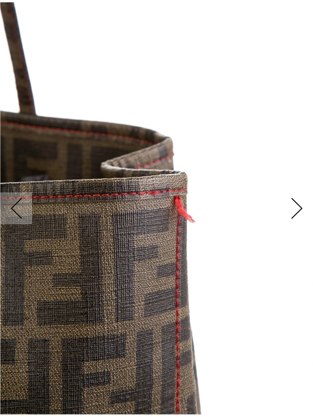 Fendi Brown Monogram Zucca Canvas Tote with Slim Shoulder Straps